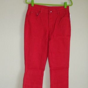Diane Gilman Boot Cut Runway Red Jeans